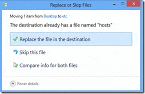 Replacing the Renamed Local Hosts File Prompt
