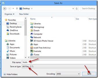 Saving Your Renamed Local Hosts File
